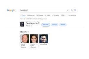 'Beetlejuice 2', hoja de llamado de Google con Johnny Depp