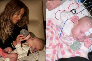 Carmen Aub mostró fotografías de su pequeña Lu conectada a aparatos.