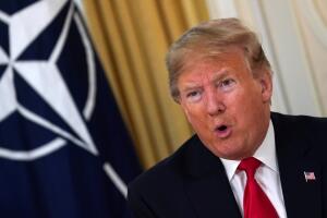 U.S. President Trump meets with NATO Secretary General Stoltenberg, ahead of the NATO summit, in London
