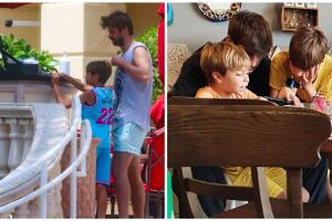 Piqué y sus hijos en su primera visita a Miami
