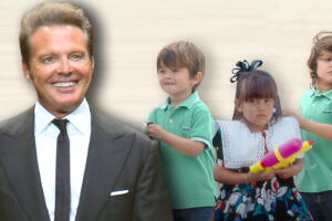 Luis Miguel y sus hijos Michelle Salas y Daniel y Miguel Gallego 