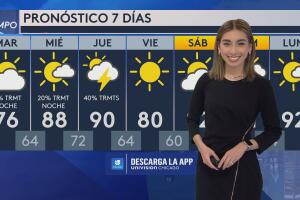 Valeria López, la nueva presentadora del tiempo de los noticieros de Univision Chicago, en sus ediciones matutinas 