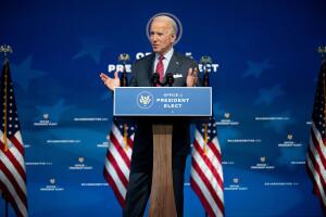 El presidente electo de Estados Unidos Joe Biden se pronuncia sobre la situación laboral de Estados Unidos el 4 de dciembre de 2020 en Wilmington, Delaware.