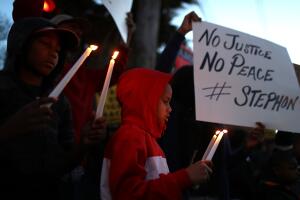 Demonstrators Protest Against Recent Sacramento Police Shooting Of Unarmed Black Man