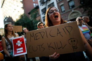 Manifestación a favor de mantener los fondos para Medicaid el pasado 5 de julio en Nueva York. 