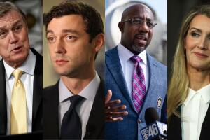David Perdue, Jon Ossof, Raphael Warnock y Kelly Loeffler.