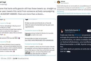 En X se retomaron los tuits que hizo Karla Sofía Gascón y que Variety calificó como "racistas".