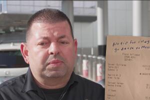 “No hay propina para ilegales”; mesero hispano recibe mensaje racista en restaurante de LAX