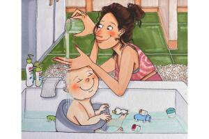 Ilustración de Amanda Oleander sobre la maternidad y la llegada de un nuevo bebé