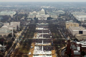 Una imagen del National Mall el día de la toma de posesión de Donald Trump como presidente de EEUU, el 20 de enero de 2017.