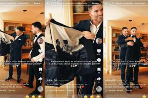 Julián Gil le regaló a su hijo un saco con un forro que tenía grabado un momento entre ellos.