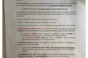 Mamá deja estricto reglamento a sus hijos.