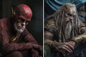 Artista muestra cómo se verían The Flash y Aquaman si fueran adultos mayores