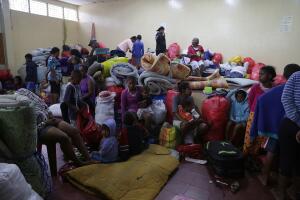 Families at a shelter on Monday before Iota’s arrival in Puerto Cabezas, Nicaragua.