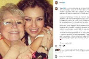 Thalía conmueve con mensaje para su mamá.