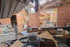 Explosión en la casa de la familia Gorostieta.