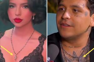 Ángela Aguilay y Nodal estarían usando el mismo dije y cadena