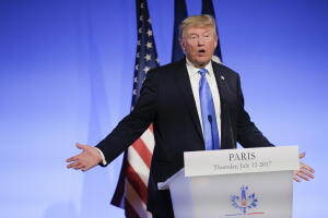 Donald Trump en París, julio 2017