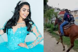 Quinceañera elige un caballo en lugar de una fiesta para ir a la escuela.