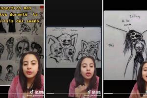 Artista dibuja los espectros que supuestamente ven las personas son parálisis del sueño