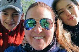 Eugenia Cauduro y sus hijos