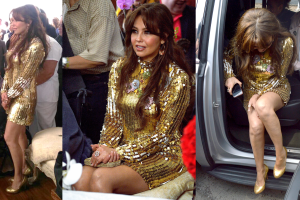 Thalía en la fiesta de cumpleaños de su abuela