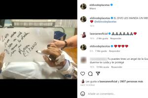 Este fue el primero de dos mensajes que aparecieron en la cuenta de Instagram de Eduardo Antonio, quien se encuentra en terapia intensiva.  