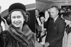 Reina Elizabeth II y Lyndon Johnson