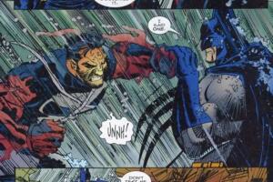 Batman peleando con Punisher