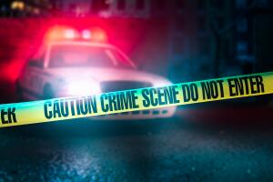 high contrast image of a crime scene