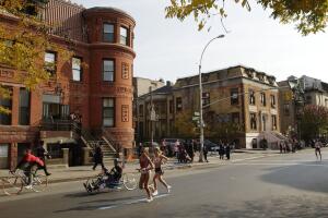 Participants Run Through Brooklyn AT ING New York City Marathon