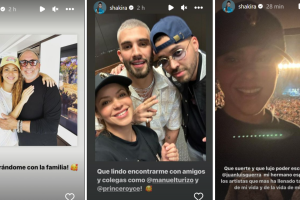 Shakira con Emilio Estefan, Manuel Turizo y Prince Royce