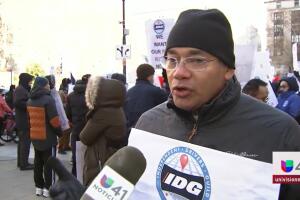 Conductores de Uber protestan en NY