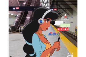 Princesas Disney teniendo un mal día ilustraciones de Dave Salamanca