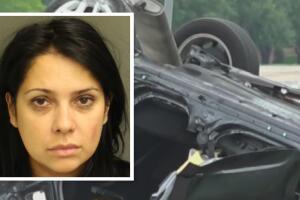 Leslie Gehret, detenida tras accidente automovilístico.