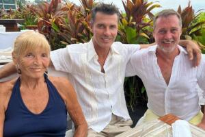 Sandra Vale y sus hijos Leonardo y Andrés García