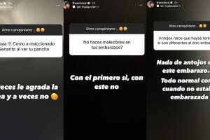 Ante sus fans de Instagram, Francisca reveló que a su hijo Gennaro "a veces no" le agrada verle su pancita de embarazo. 