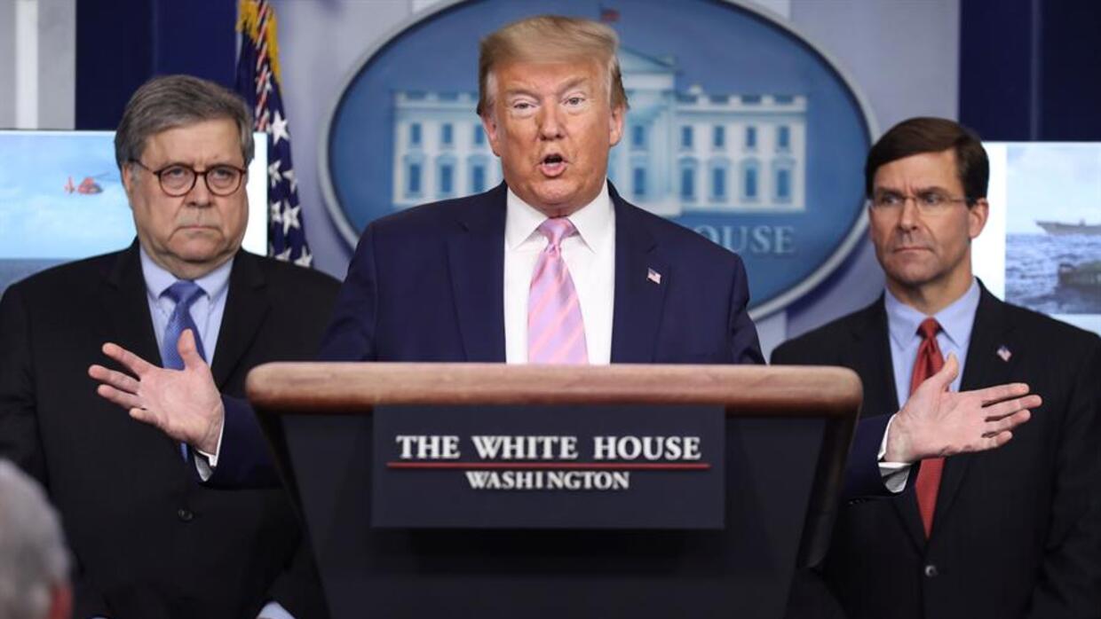 Donald Trump durante la comparecencia
