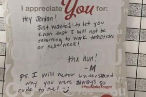 Dejar una nota es suficiente