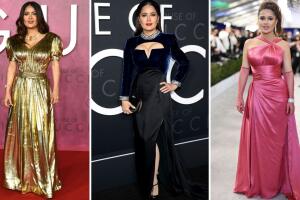 Salma Hayek usando Gucci en las alfombras rojas
