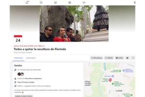 Esta es una convocatoria que curculó en redes para invitar a supuestamente derribar la escultura de Florinda Meza en Zacatecas. 