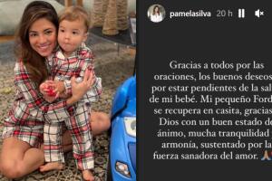 Este fue el mensaje de agradecimiento de Pamela Silva a sus fans por la salud de su hijo Ford.