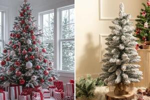 Árboles de Navidad nevados