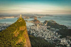Aerial view of Botafogo Bay and Sugar Loaf Mountain, Rio