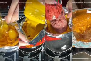 Papas fritas con, ¿huevo, queso, carne cruda, salsa?