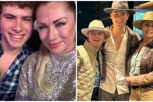 Lety Calderón y sus hijos Carlo y Luciano