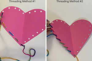 Enhebrar la lana puede ayudar a los niños a practicar la cuenta, la atención plena y las destrezas de motricidad fina. 