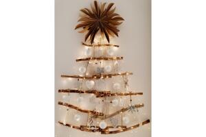 Árbol de Navidad en la pared rústico y moderno