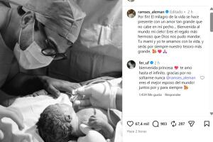 Fernanda Urdapilleta y Ramsés Alemán compartieron la primera foto de su hija.