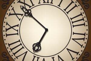 Reloj antiguo con números romanos
